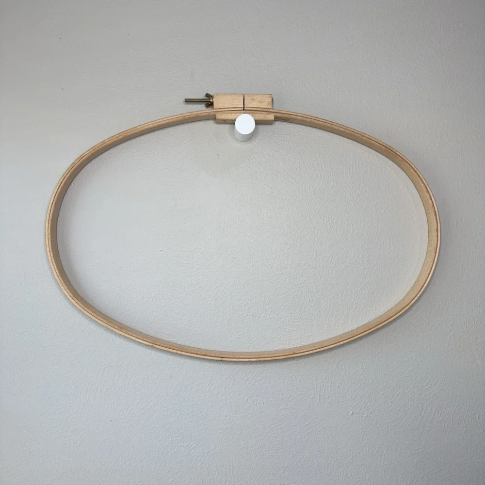 Vtg American Heritage Large Oval Wood Hoop Embroidery Cross Stitch Quilting 26
